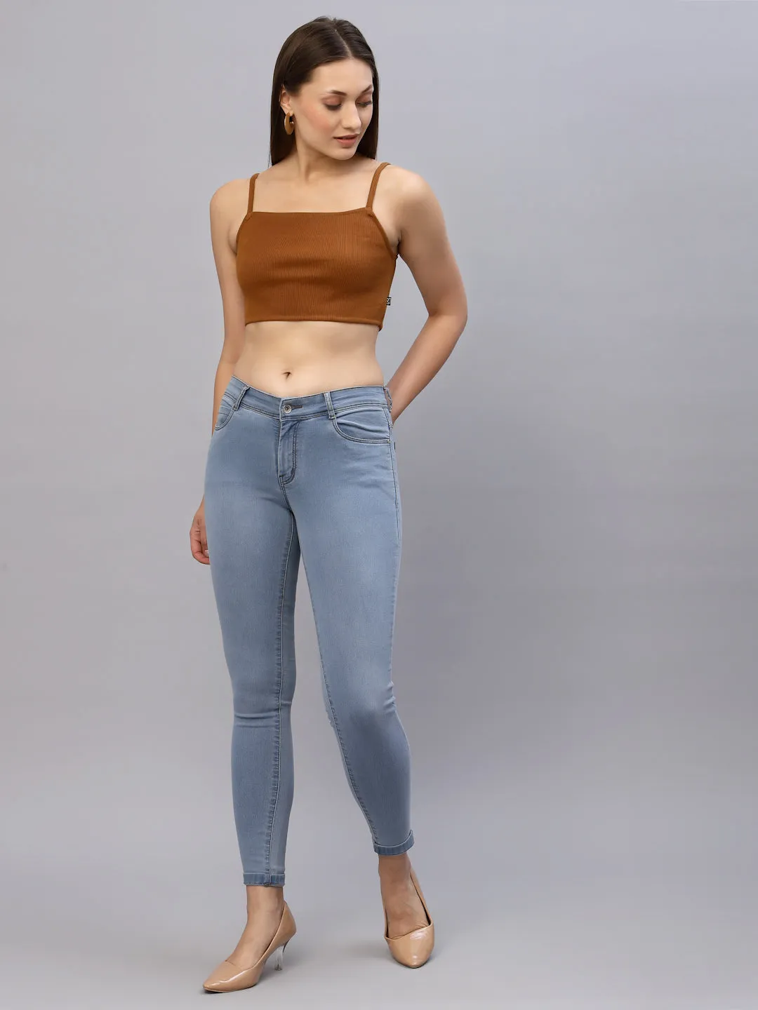 Ribbed Strappy Crop Top