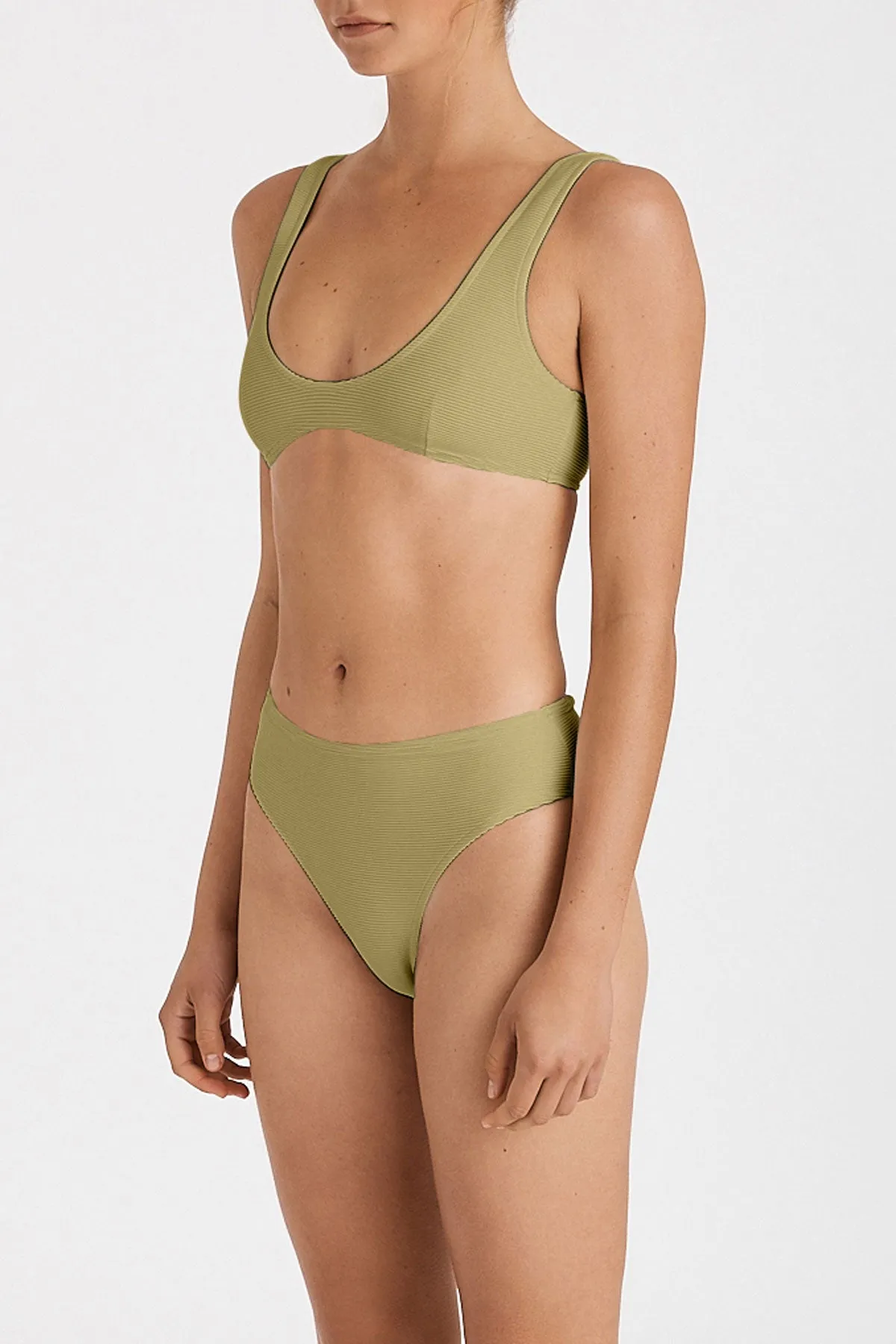 Signature Crop Bralette Top - Avocado