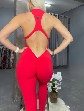 SLEEK JUMPSUIT - SCRUNCHBUM - CRIMSON