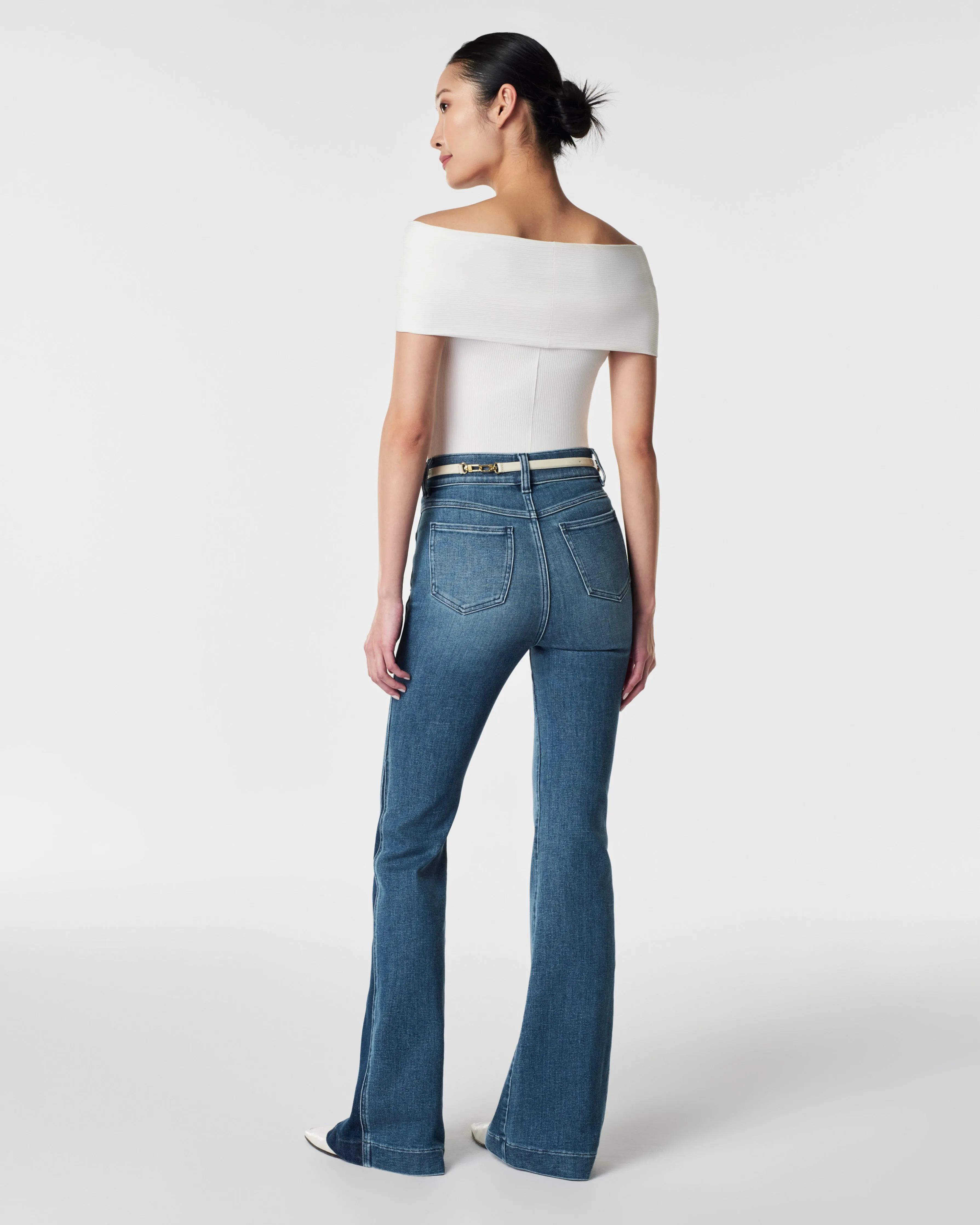 Stretch Rib Off-The-Shoulder Top