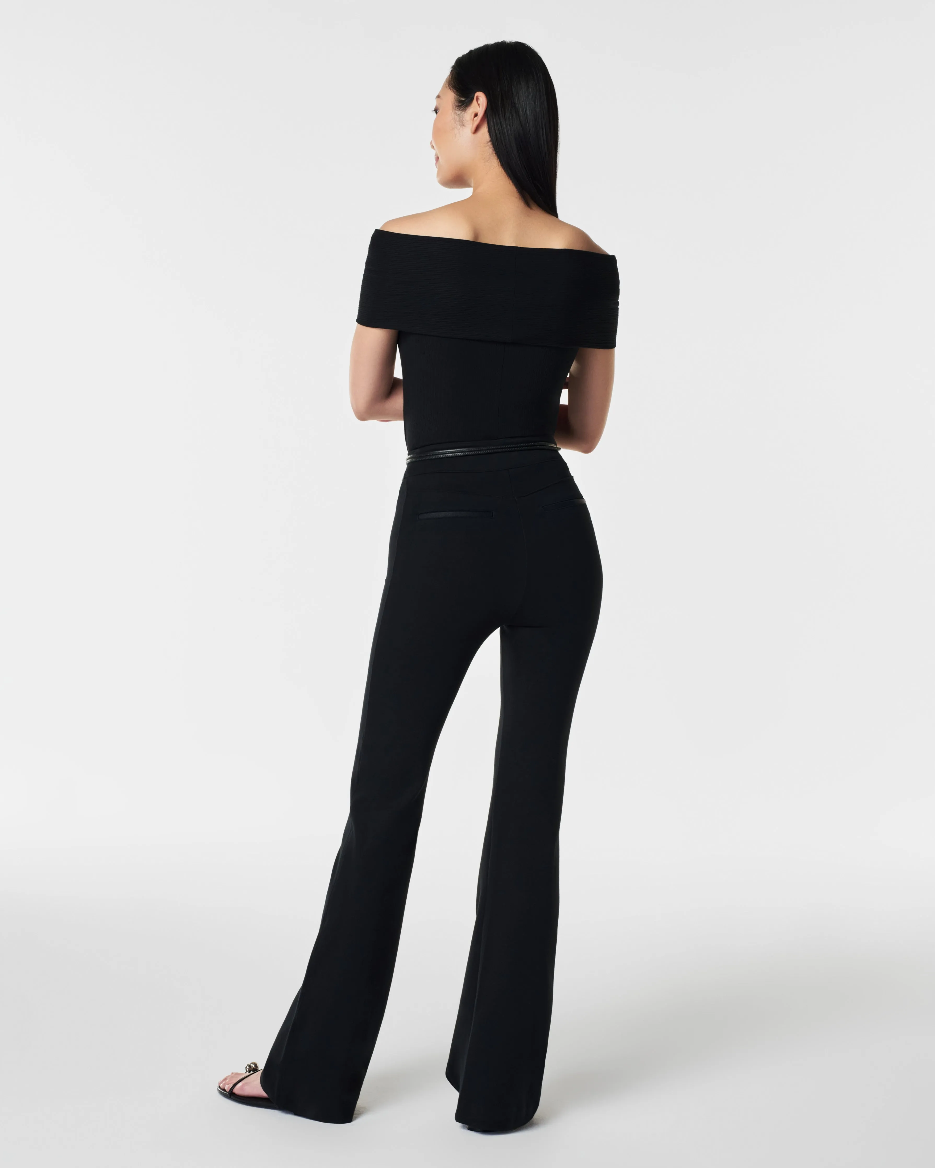 Stretch Rib Off-The-Shoulder Top