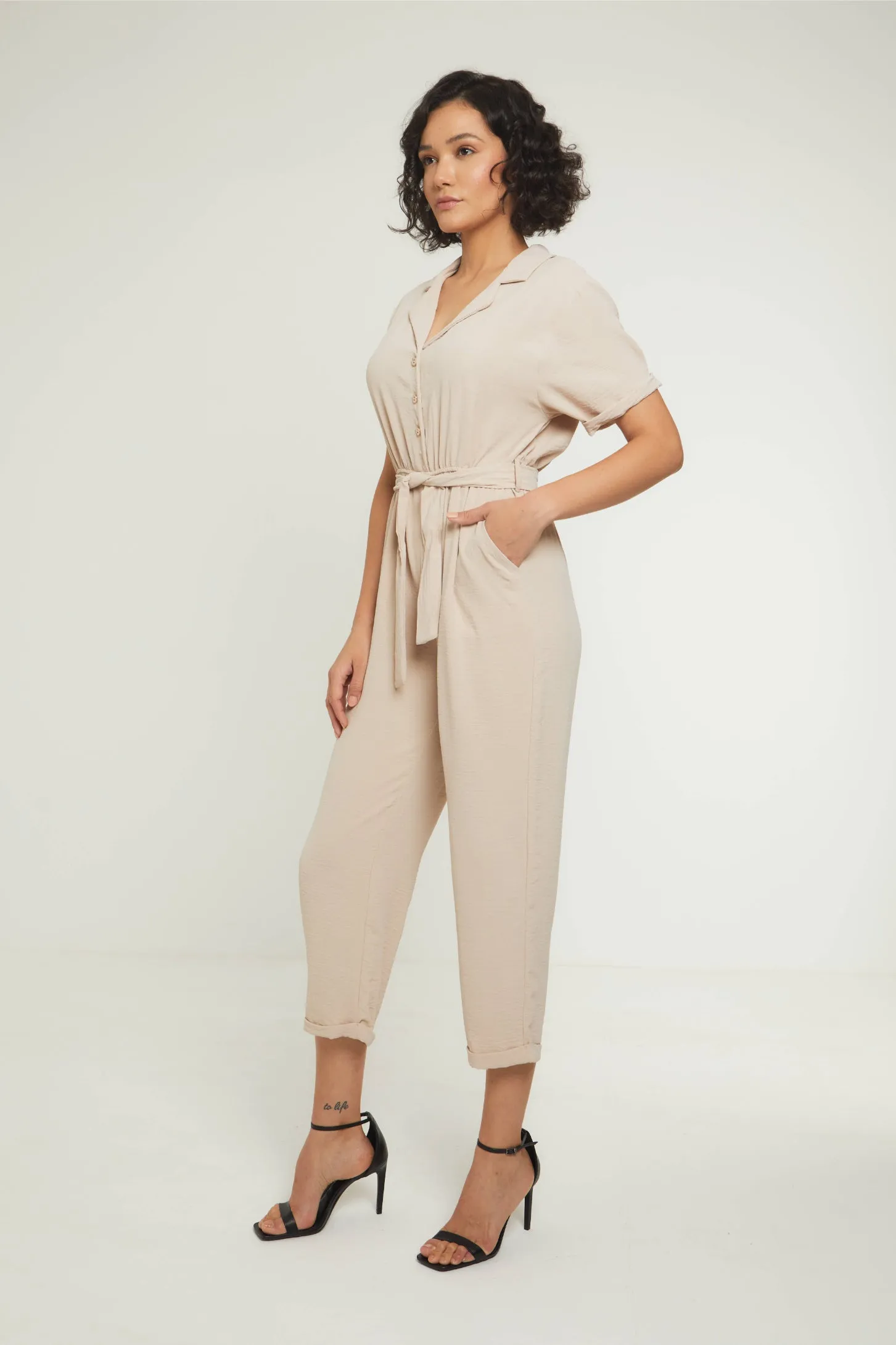 THE ESSENTIAL JUMPSUIT - BEIGE