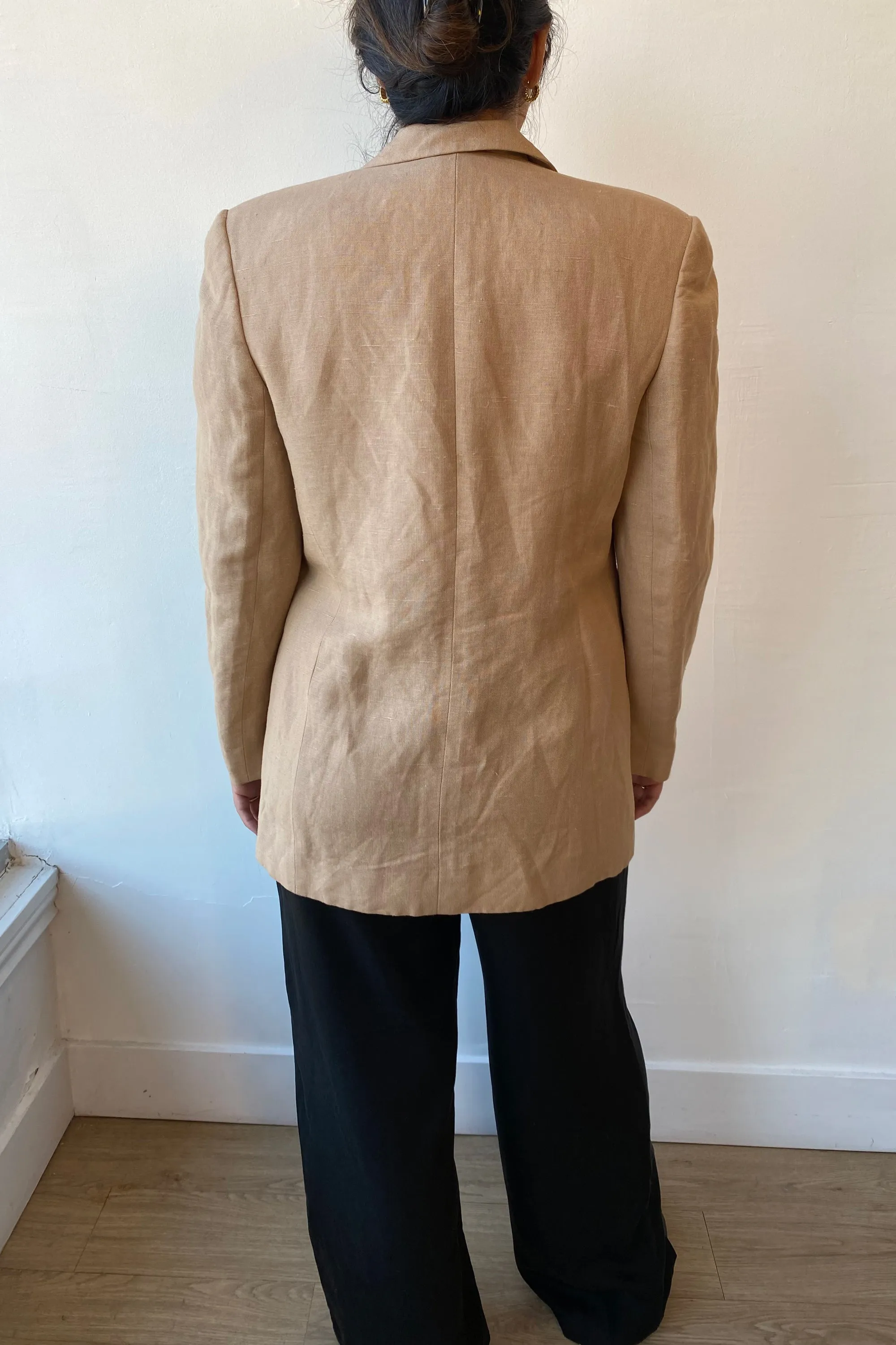 Vintage Taupe Linen Blazer